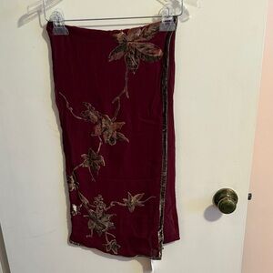 Anne Klein Burgundy Floral Scarf